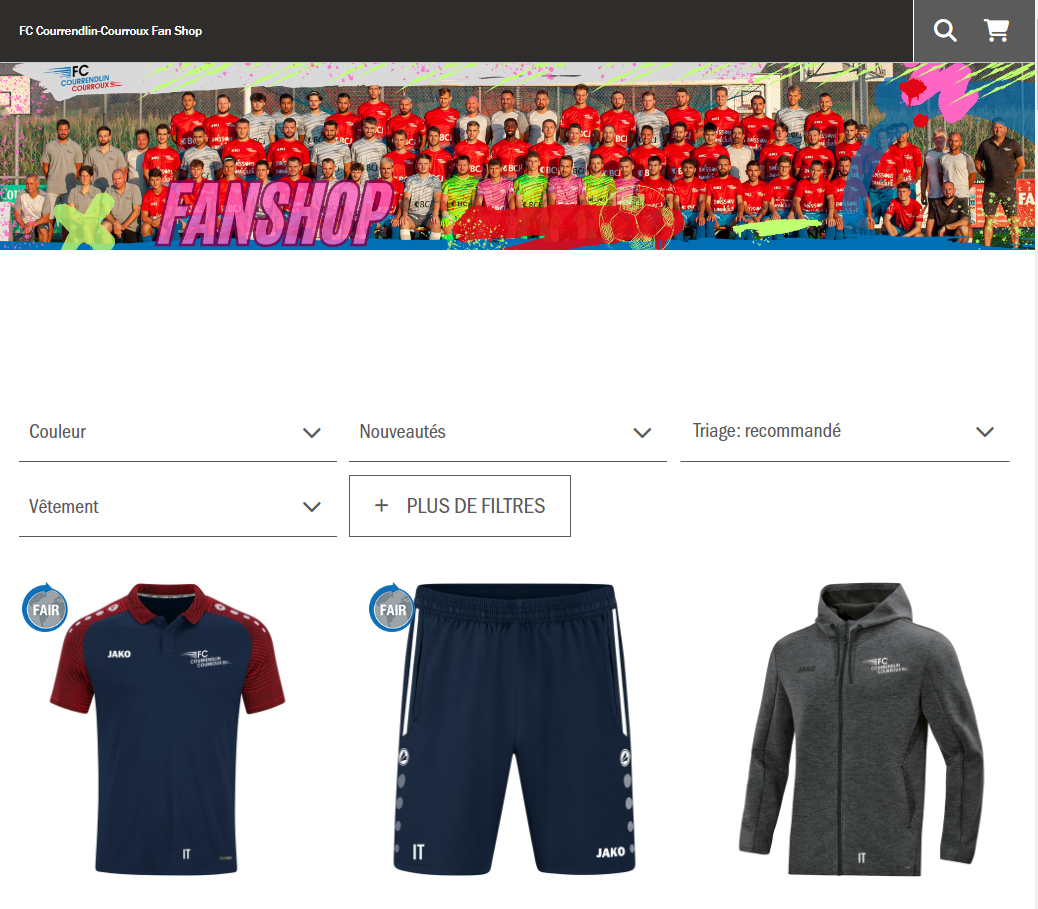 Shop du fan-club du FC Courrendlin-Courroux.ch